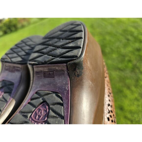 ARIAT Santa Cruz Comfort Clog Brown Caramel Leather Padded Insole US 10 B - Picture 11 of 12